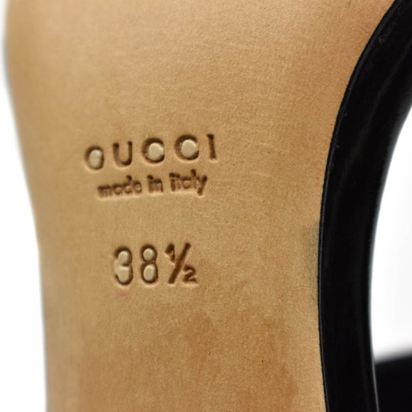 GUCCI: Black, Patent Leather Mary Jane Strappy Sandals Heels Size: 8.5 - Picture 8 of 11